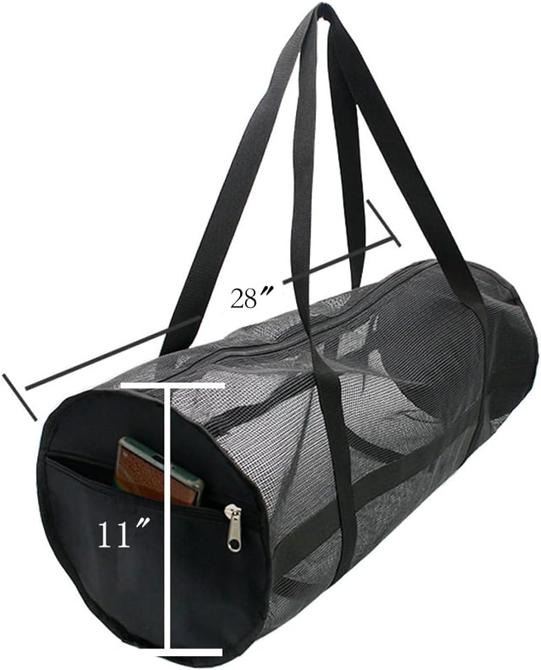 Yocoolfun Large Basket Ball Duffel Bag,Mesh Basketball Bag,Mesh Sports Equipment Bag with Shoulder Strap for Holding Basketball,Volleyball,Soccer,Swimming Gear - Image 2